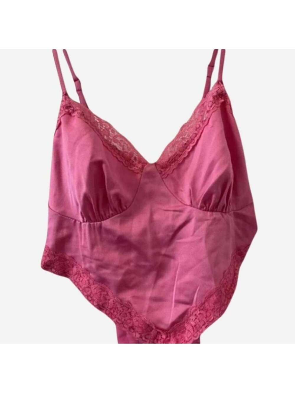 Pink lace crop top